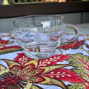 Princess House Etched Clear Glass Creamer